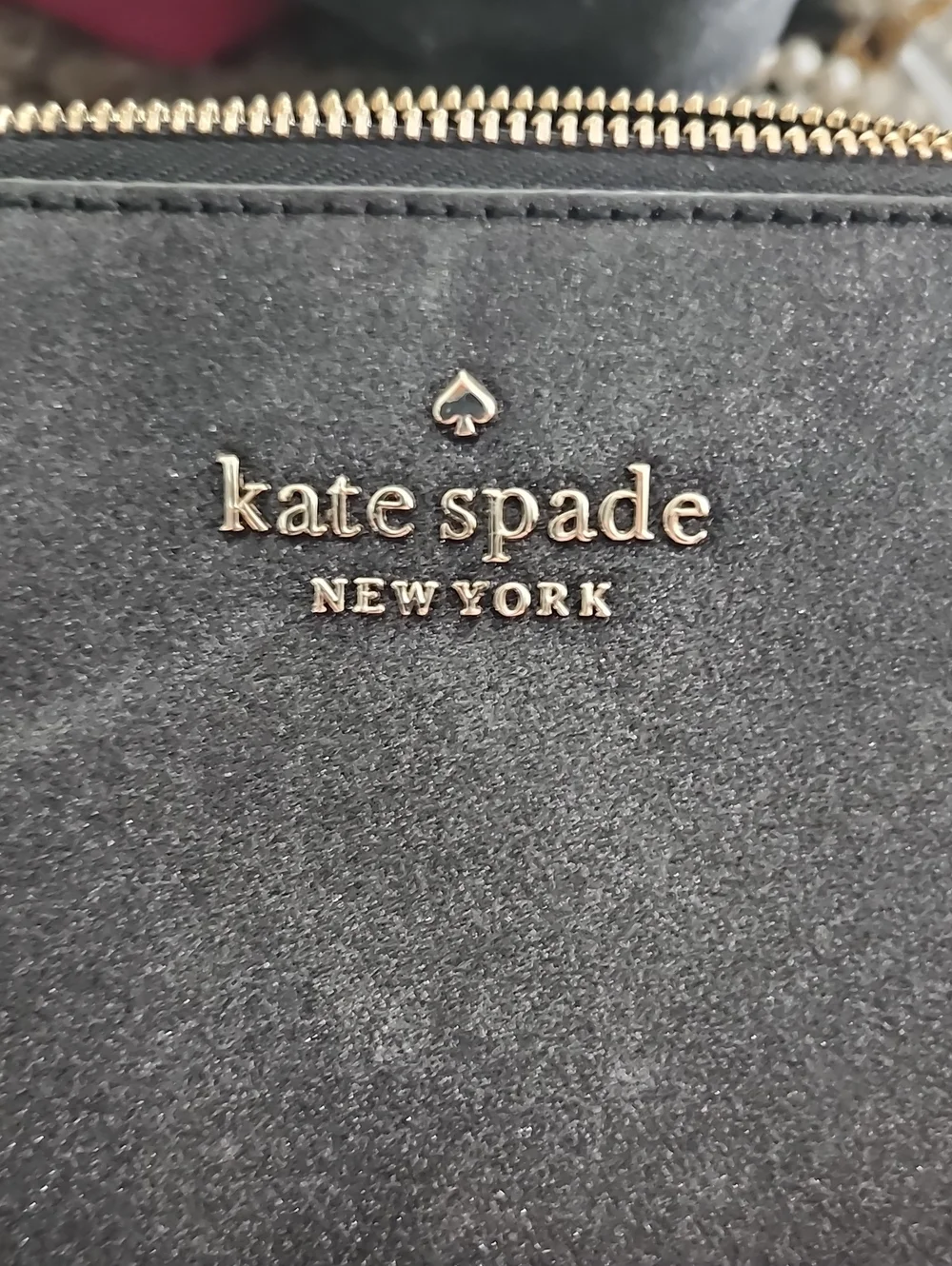 kate spade Black Glitter Dome Cosmetic Case